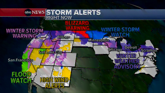 West slammed with more snow and rain, threatening flooding; East to see heavy, wet snow