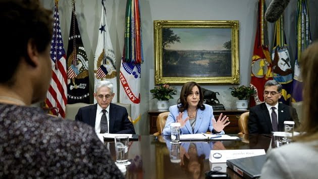 With mifepristone in limbo, Harris reaffirms White House commitment to abortion access