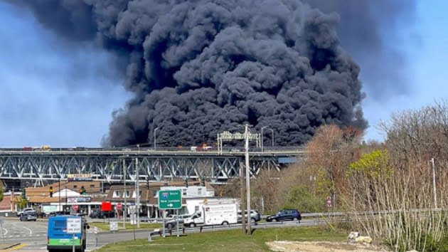 One dead, two hurt in fuel tanker truck’s fiery rollover crash on Connecticut bridge
