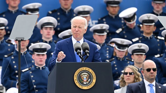 Biden falls at US Air Force Academy graduation ceremony