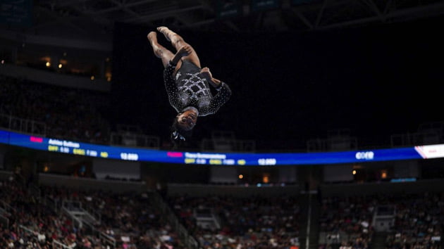 Simone Biles makes gymnastics history as eight-time US national all-around champion