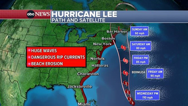 Hurricane Lee’s latest forecast: Northeast to see dangerous rip currents, huge waves